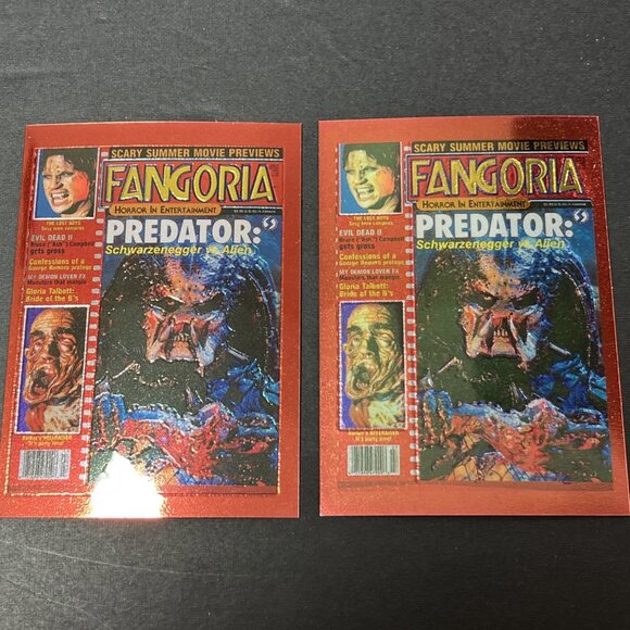 1992 Fangoria Horror Collector Cards Chromium Predator X2 & Rawhead Rex US - Picture 3 of 4
